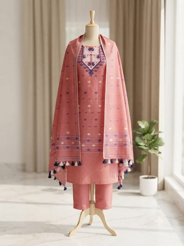 2 Piece Unstitched Soft Salwar Set - Rose Vale