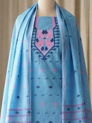 2 Piece Unstitched Soft Salwar Set - Sky Blue