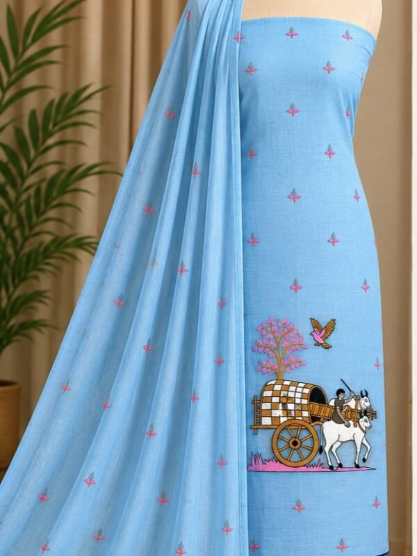 Unstitched Soft 2 Piece Kurta Set - Sky Blue