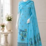 2 Piece Unstitched Soft Salwar Set - Sky Blue