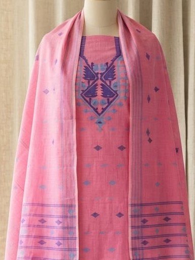 2 Piece Unstitched Soft Salwar Set - Tulip Pink