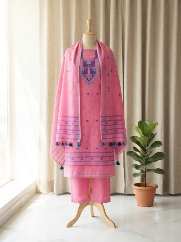2 Piece Unstitched Soft Salwar Set - Tulip Pink