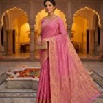 Allover Buti Soft Dhakai Jamdani Sari with Blouse Piece - Tulip Pink
