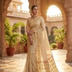 Allover Buti Soft Dhakai Jamdani Sari with Blouse Piece - Vanila