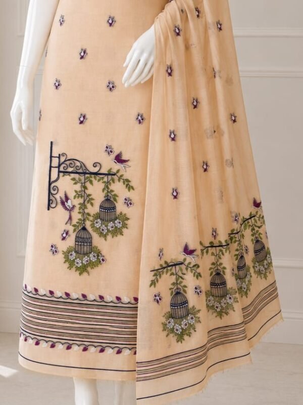 2 Piece Unstitched Soft Salwar Set - Vanilla