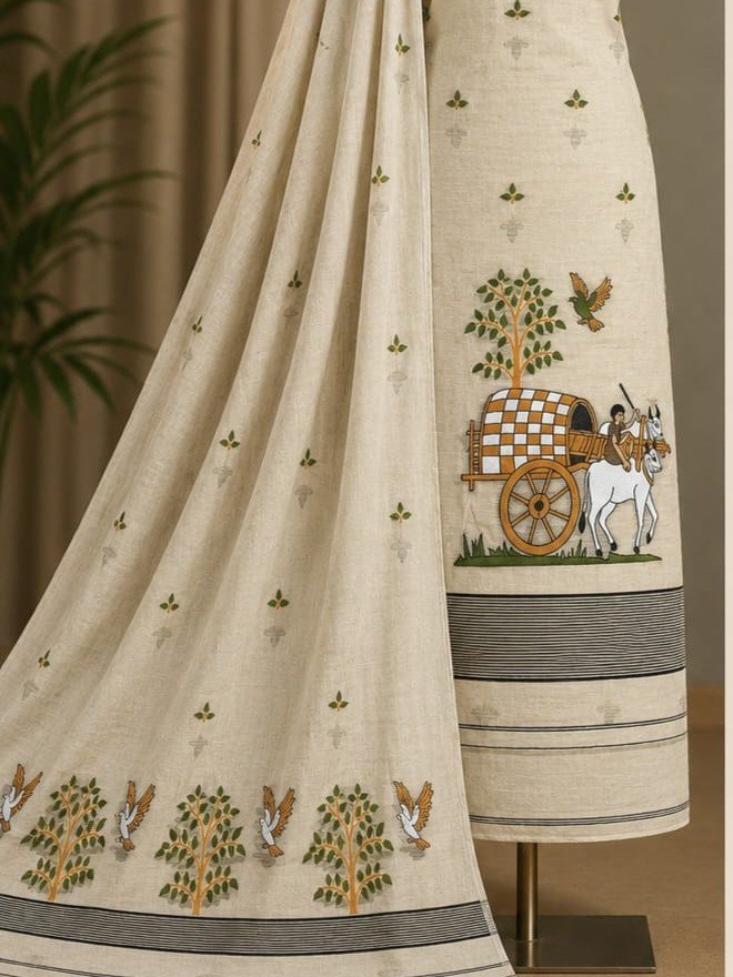 Unstitched Soft 2 Piece Kurta Set - White Rock