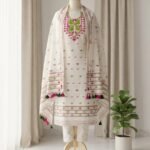 2 Piece Unstitched Soft Salwar Set - White Rock