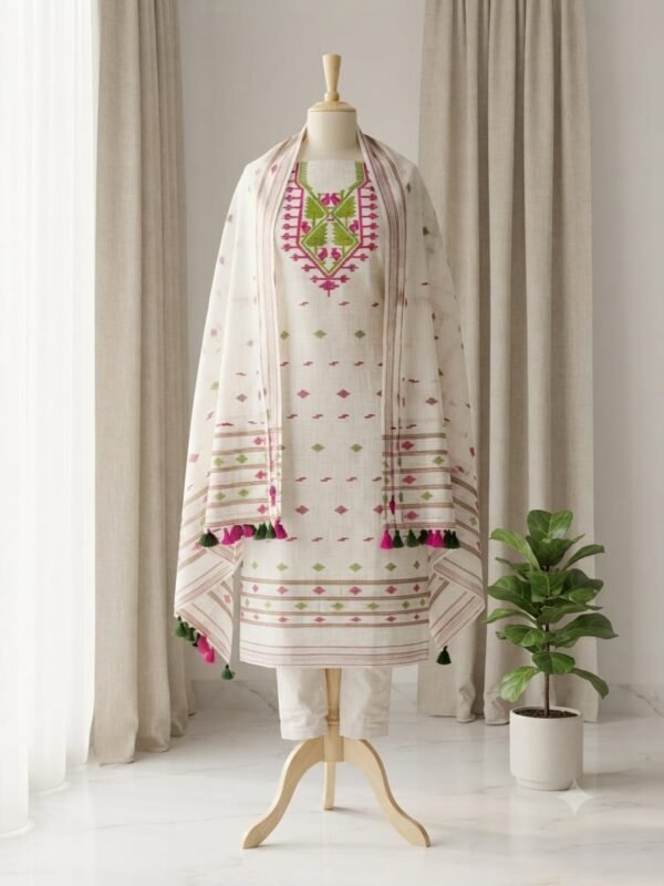 2 Piece Unstitched Soft Salwar Set - White Rock