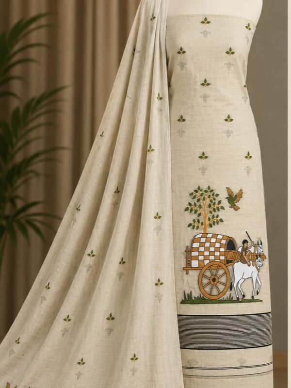 Unstitched Soft 2 Piece Kurta Set - White Rock