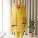 2 Piece Unstitched Soft Salwar Set - Yellow