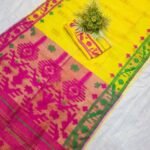 Shiuli Korat Soft Dhakai Jamdani Saree with Blouse Piece - Yellow