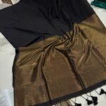 Exclusive Khadi Cotton Handloom Saree with Blouse Piece - Black