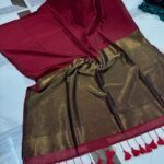 Exclusive Khadi Cotton Handloom Saree with Blouse Piece - Black Rose