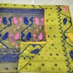 Kolka Korat Soft Jamdani Saree with Blouse Piece - Brass