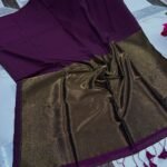 Exclusive Khadi Cotton Handloom Saree with Blouse Piece - Dark Purple