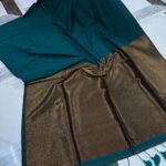 Exclusive Khadi Cotton Handloom Saree with Blouse Piece - Deep Teal