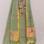 Exclusive Joba Light Olive Handloom Unstitched 2 Piece Jamdani Suit Piece