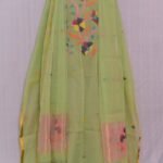 Exclusive Joba Light Olive Handloom Unstitched 2 Piece Jamdani Suit Piece
