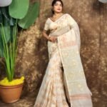 Body Mina Soft Zari Work Jamdani Sari with Blouse Piece - Off White