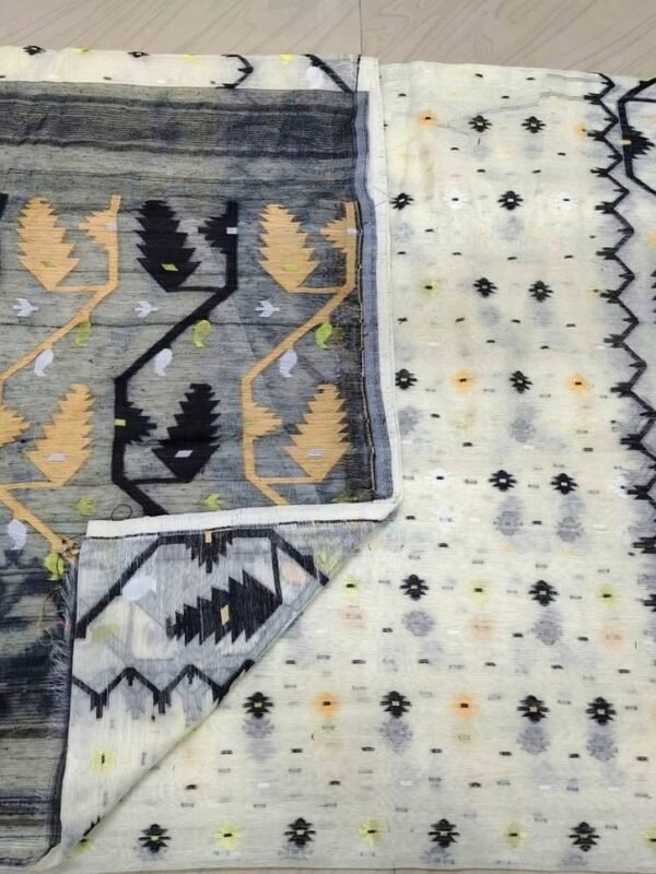 Kolka Korat Soft Jamdani Saree with Blouse Piece - Off White