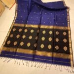 Maheshwari Design Handloom Cotton Silk Sari with Blouse Piece - Purple Haze