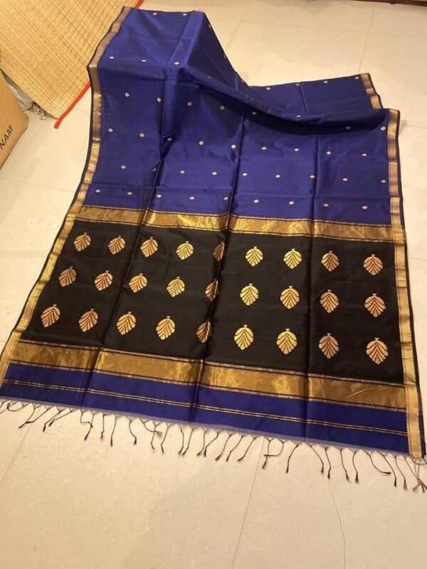 Maheshwari Design Handloom Cotton Silk Sari with Blouse Piece - Purple Haze