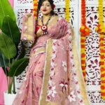 Shiuli Soft Dhakai Jamdani Sari with Blouse Piece - Rosy Brown