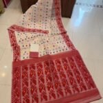 White Soft Buti Korat Jamdani Saree With Blouse Piece