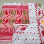 Kolka Korat Soft Jamdani Saree with Blouse Piece - White