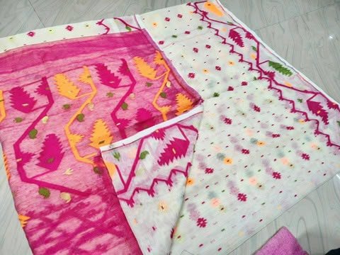 Kolka Korat Soft Jamdani Saree with Blouse Piece - White