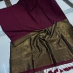 Exclusive Khadi Cotton Handloom Saree with Blouse Piece - Wine Berry