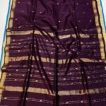 Wine Berry Soft Maheshwari Design Sari With Blouse Piece
