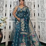 Blue Dianne Soft Lota Jamdani Saree