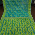 Ikkat Lota Soft Dhakai Jamdani Saree - Aqua