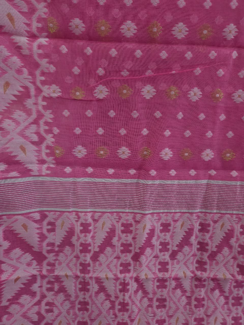 Buti Mina Soft Jamdani Saree - Bashful Pink