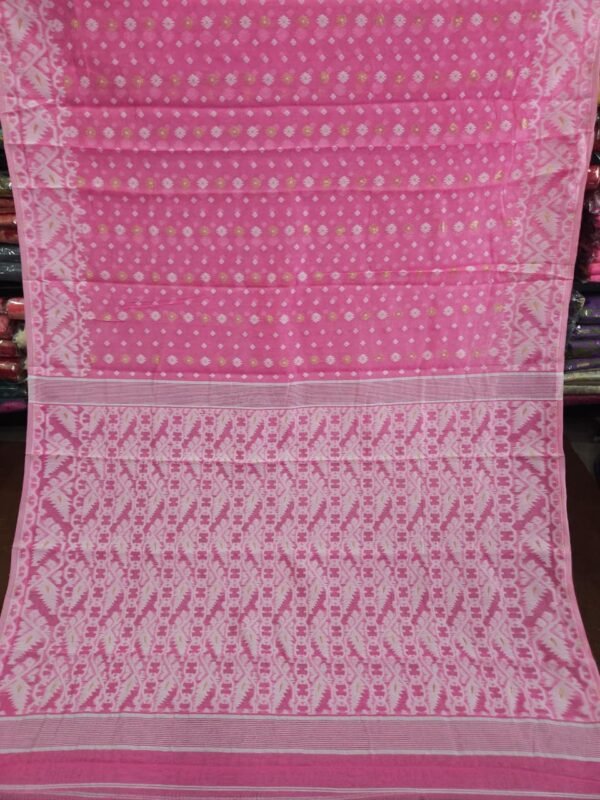 Buti Mina Soft Jamdani Saree - Bashful Pink