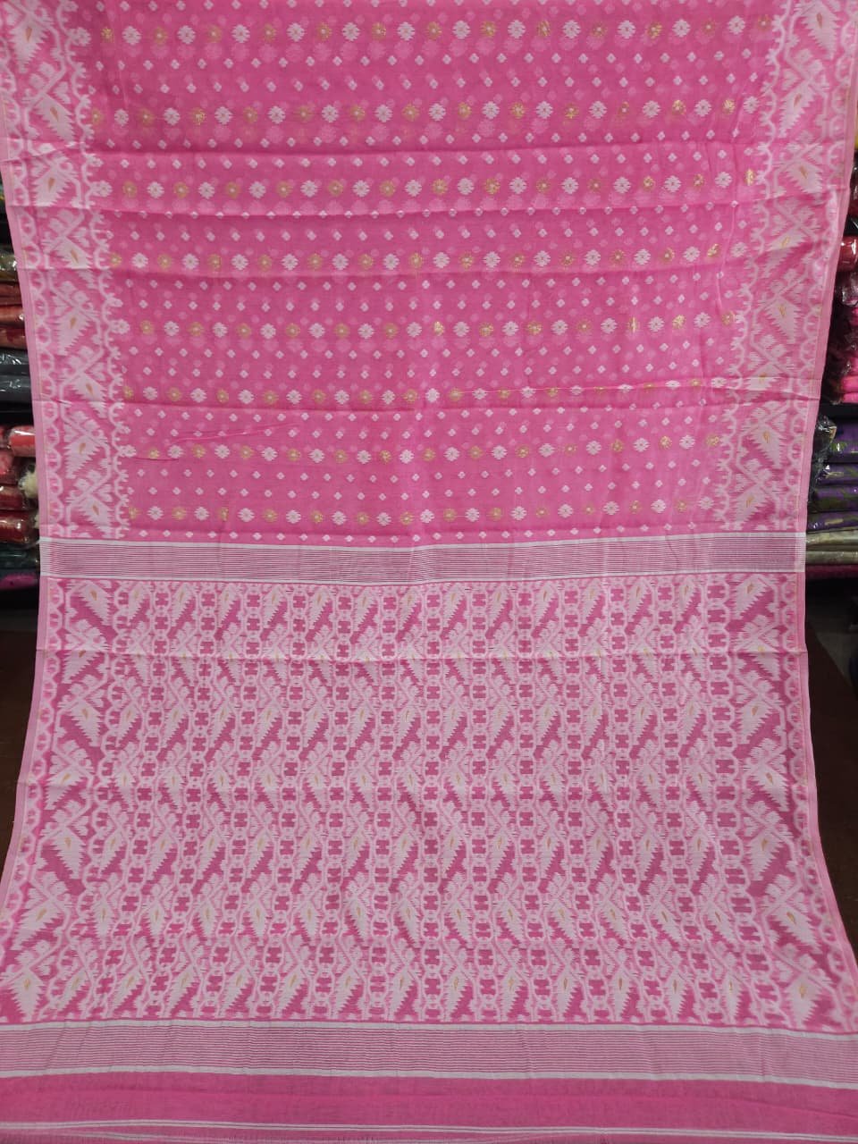 Buti Mina Soft Jamdani Saree - Bashful Pink