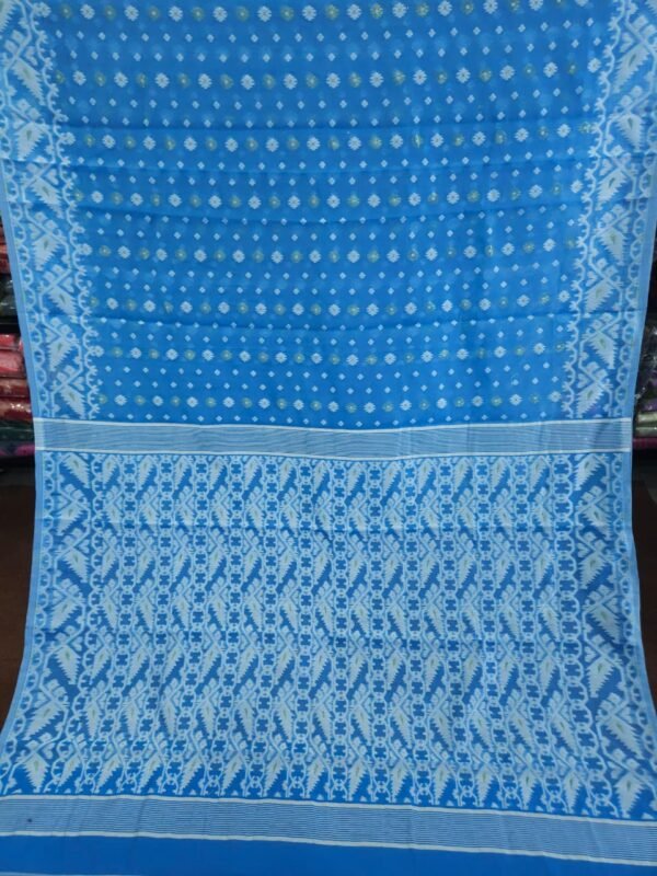 Buti Mina Soft Jamdani Saree - Blue