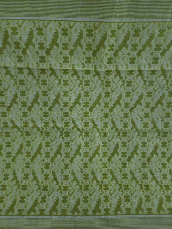 Buti Mina Soft Jamdani Saree - Camo Green