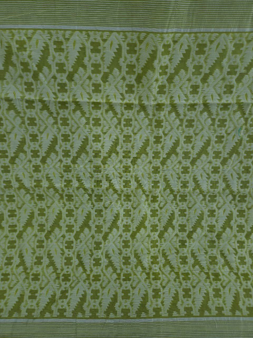 Buti Mina Soft Jamdani Saree - Camo Green