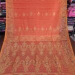 Exclusive Joriwork Soft Jamdani Sari With Blouse Piece - Dark Coral