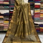 Maheshwari Design Handloom Cotton Silk Sari with Blouse Piece - Dull Brown