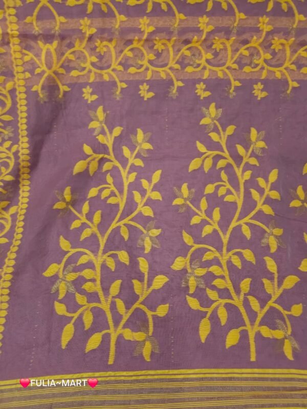 Lota Pata Soft Jamdani Saree with Blouse Piece - Dull Purple