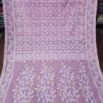Lota Pata Soft Jamdani Saree with Blouse Piece - Dusty Lavender