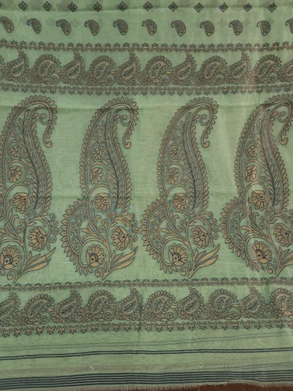 Nokshimala Soft Jamdani Saree - Greeny Grey