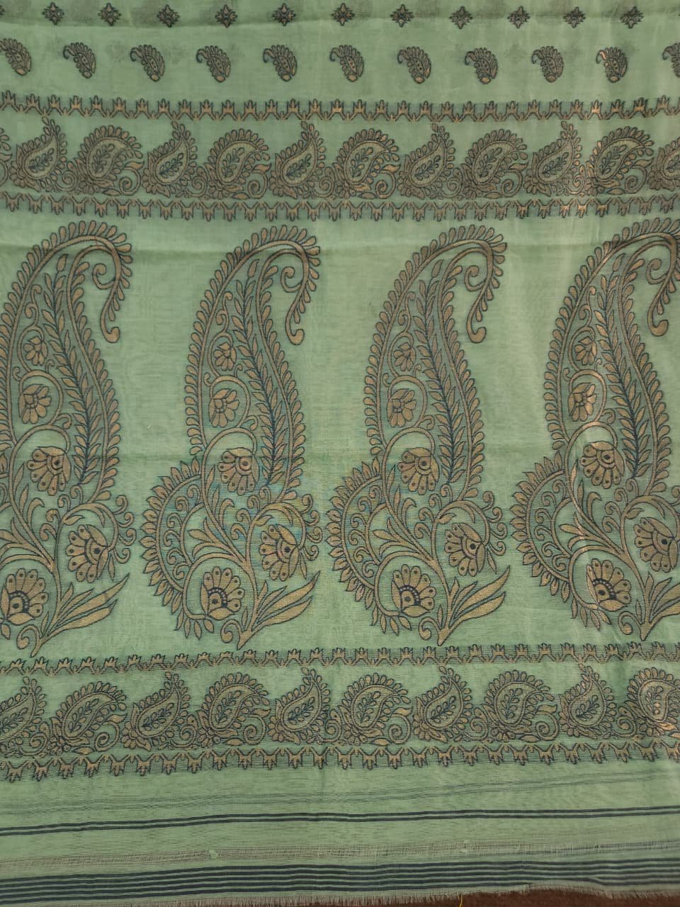 Nokshimala Soft Jamdani Saree - Greeny Grey