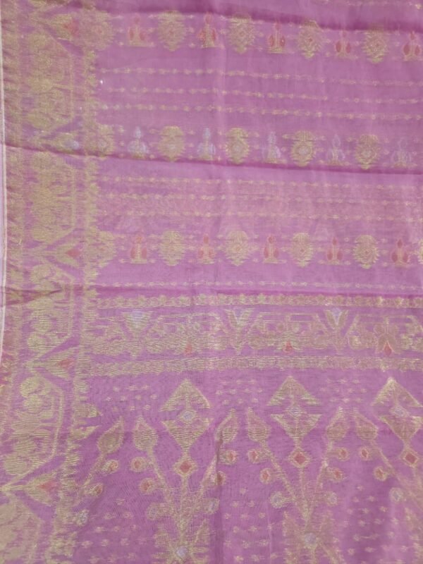 Exclusive Joriwork Soft Jamdani Sari With Blouse Piece - Light Pink