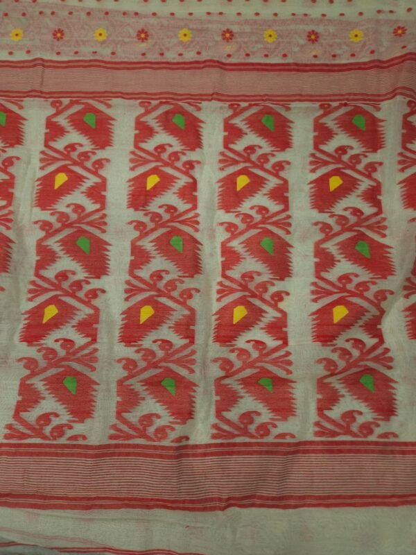 Light Vanila Soft Buti Korat Jamdani Saree With Blouse Piece
