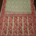 Light Vanila Soft Buti Korat Jamdani Saree With Blouse Piece