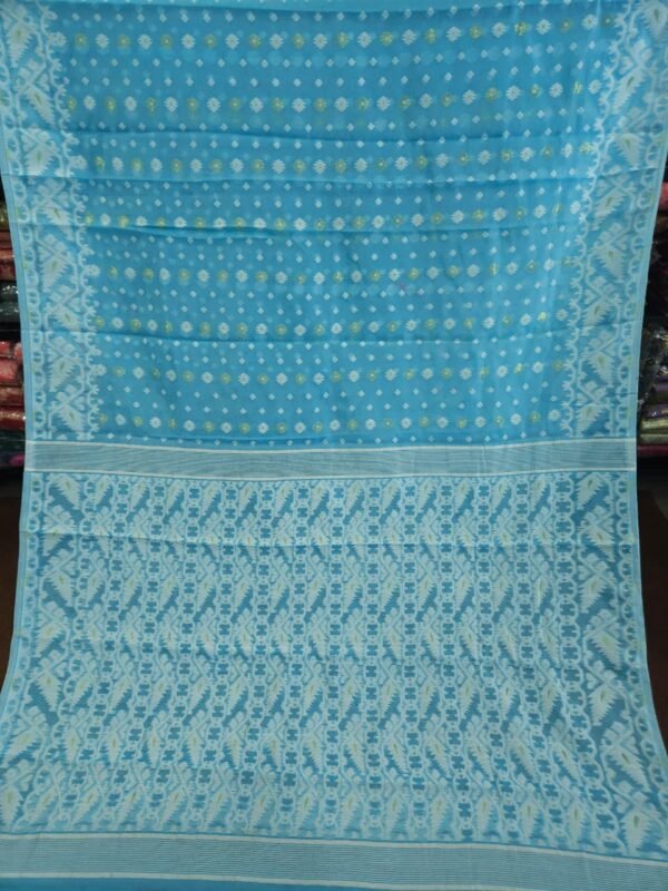 Buti Mina Soft Jamdani Saree - Sky Blue